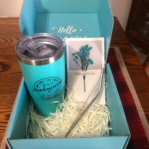 Teal Insulated Tumbler with Straw